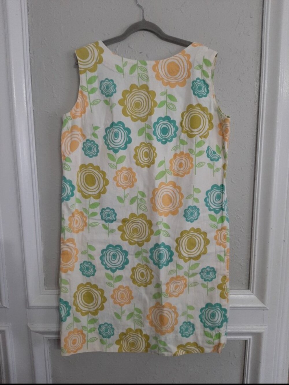 True vintage flower power groovy 60s 70s shift dress handmade volup xl mod